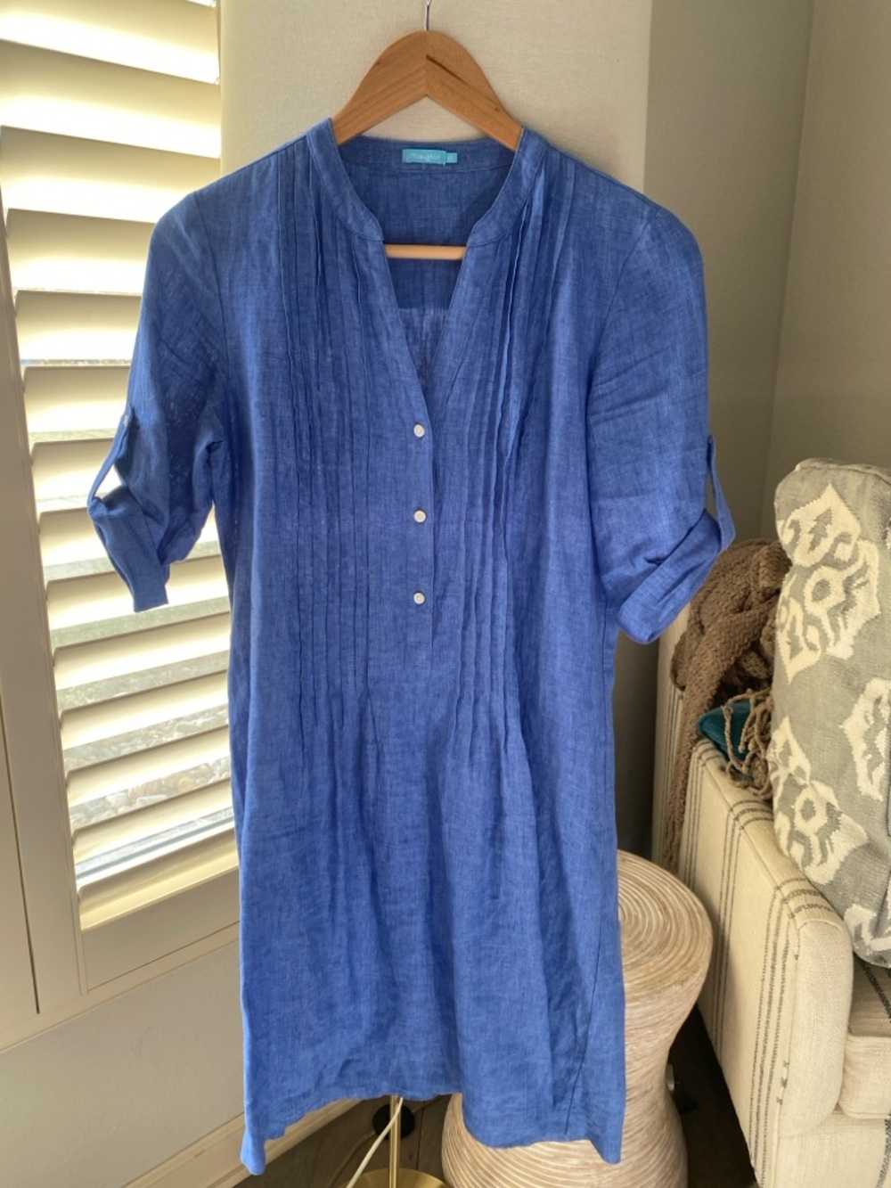 J McLaughlin Blue Women's Dress - Lightweight Linen